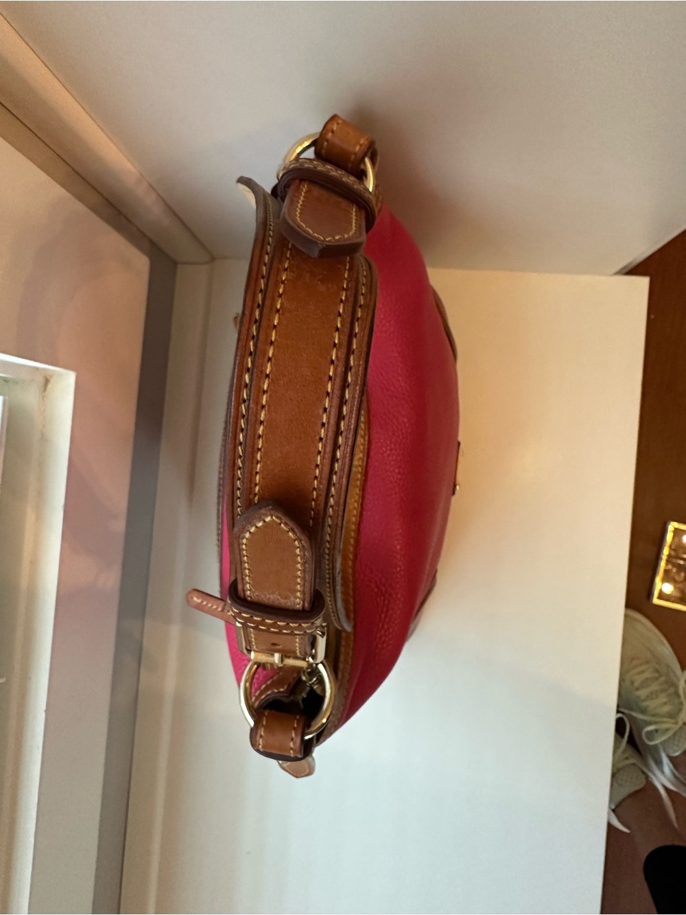 💐 Dooney & Bourke Pink Pebble Grain Leather Hobo Bag - Picture 10 of 16